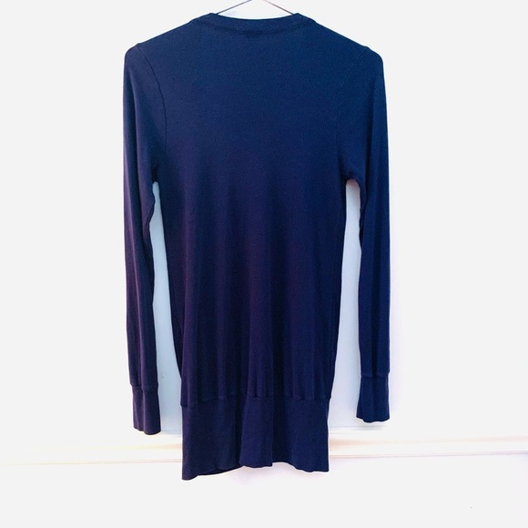 SPLENDID Coatigan (Long V Neck Cardigan) Navy with Front Pockets - Picture 3 of 5